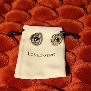 Love Aero Twisted Stud, Silver Colored Earrings